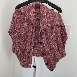 Red and white American eagle Short sleeve cardigan.